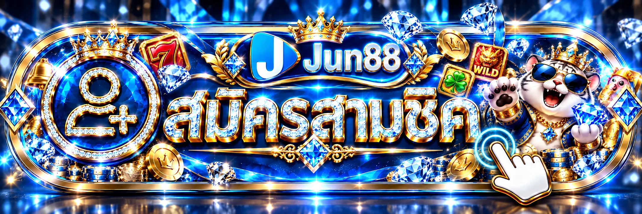 ป้ายสมัครสมาชิกและทางเข้าเล่น Jun88